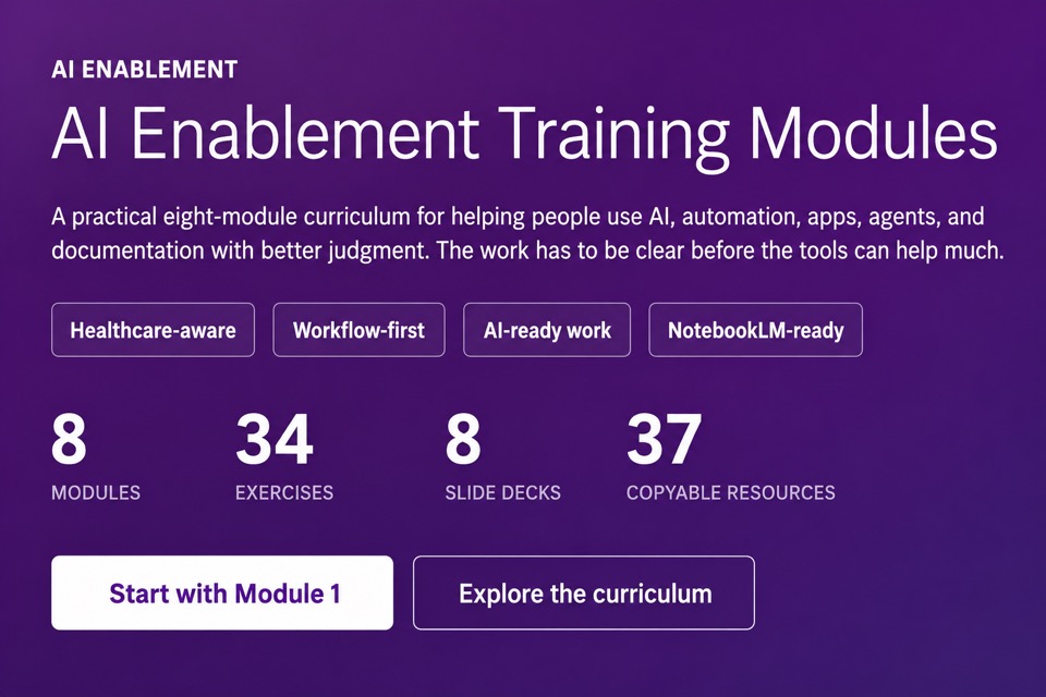 AI Enablement Training Modules screenshot